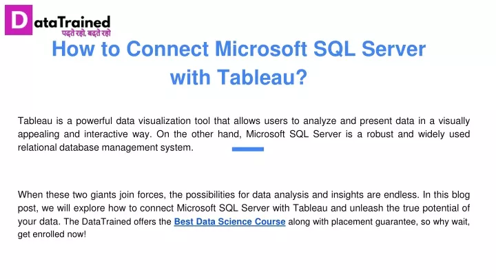how to connect microsoft sql server with tableau