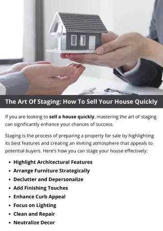 The Art Of Staging: How To Sell Your House Quickly