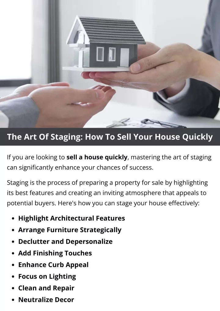 the art of staging how to sell your house quickly