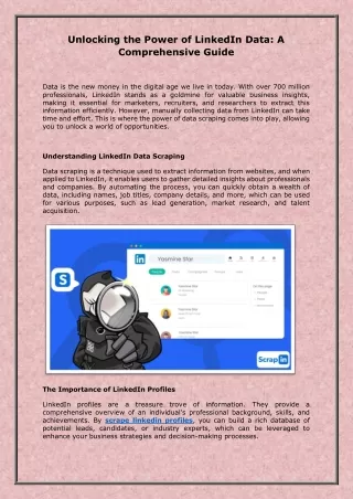Unlocking the Power of LinkedIn Data: A Comprehensive Guide