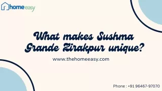 What makes Sushma Grande Zirakpur unique