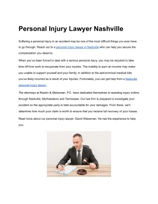 Personal Injury Lawyer Nashville