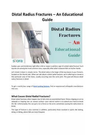 Distal Radius Fractures - An Educational Guide