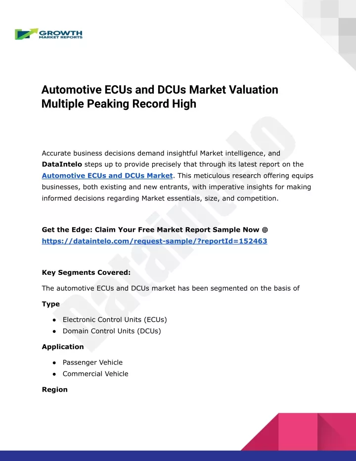 automotive ecus and dcus market valuation