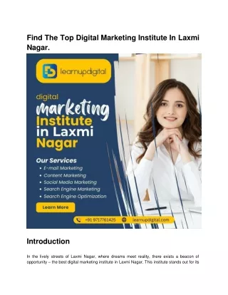 Learnupdigital is  the Great Digital Marketing Institute in India