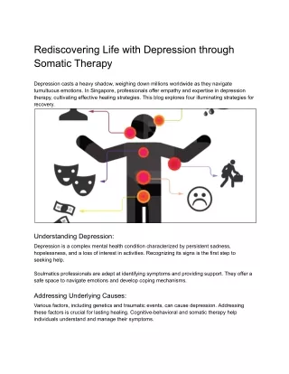 Somatic Therapy for Depression: A Rediscovering Life with a Holistic Approach