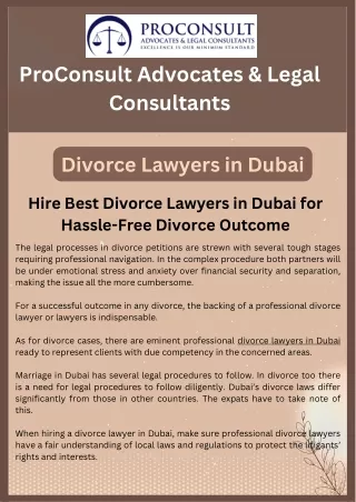 Hire Best Divorce Lawyers in Dubai for Hassle-Free Divorce Outcome