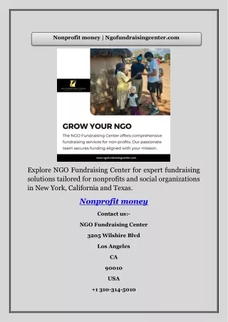 Nonprofit money | Ngofundraisingcenter.com