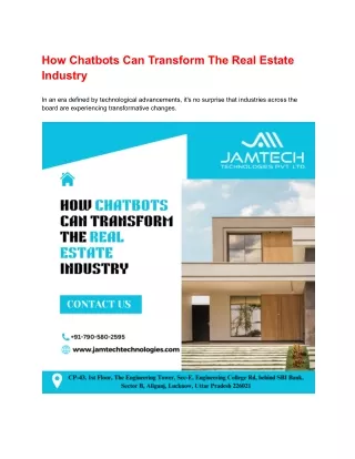 How Chatbots Can Transform The Real Estate Industry