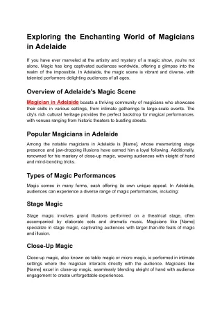 exploring the enchanting world of magicians