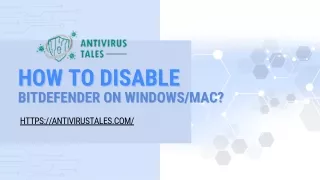 How to Disable Bitdefender on WindowsMac