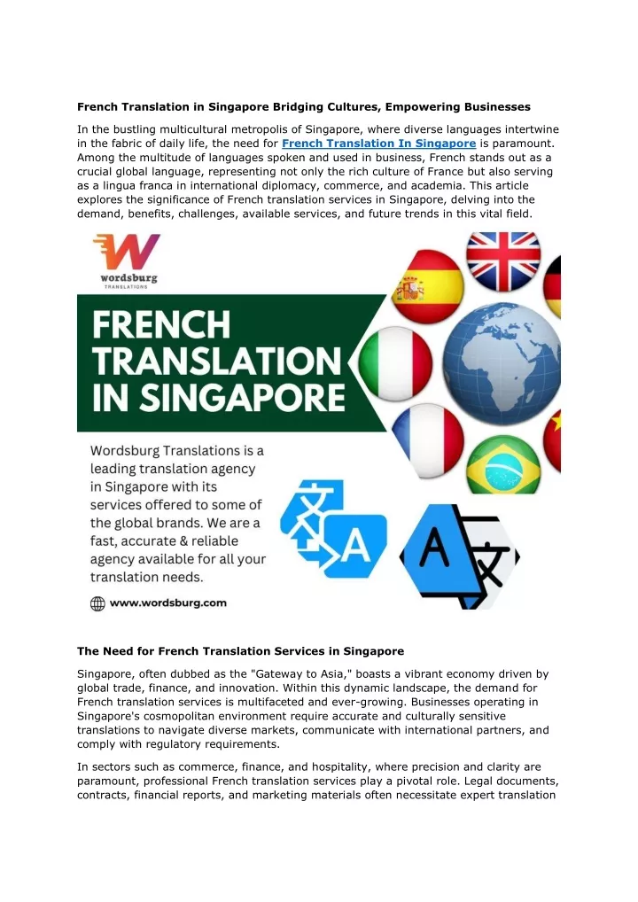 french translation in singapore bridging cultures