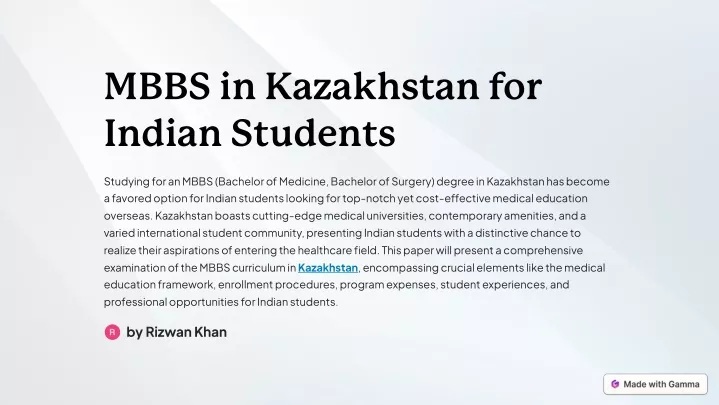 mbbs in kazakhstan for indian students