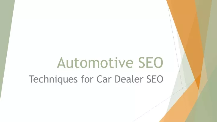 automotive seo techniques for car dealer seo