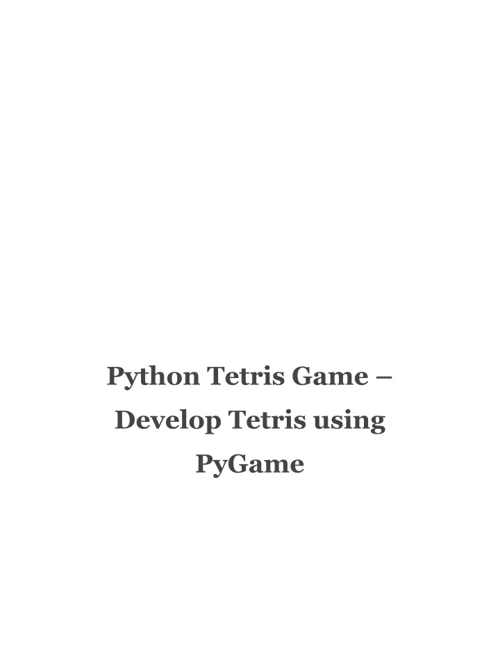 python tetris game