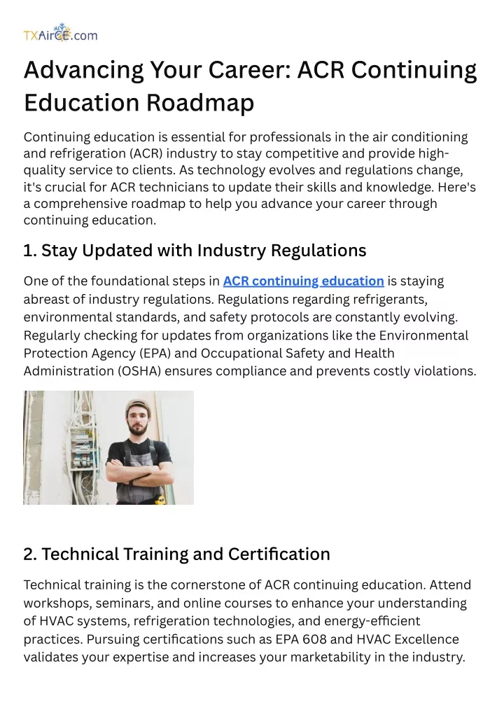 advancing your career acr continuing education