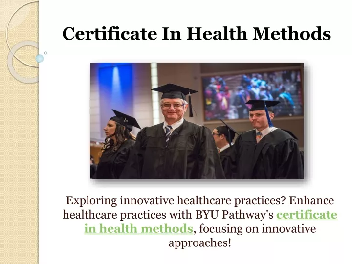 certificate in health methods