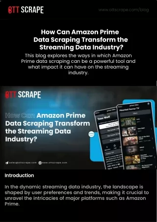 How Can Amazon Prime Data Scraping Transform the Streaming Data Industry