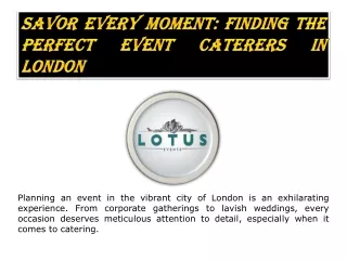 Event Caterers London