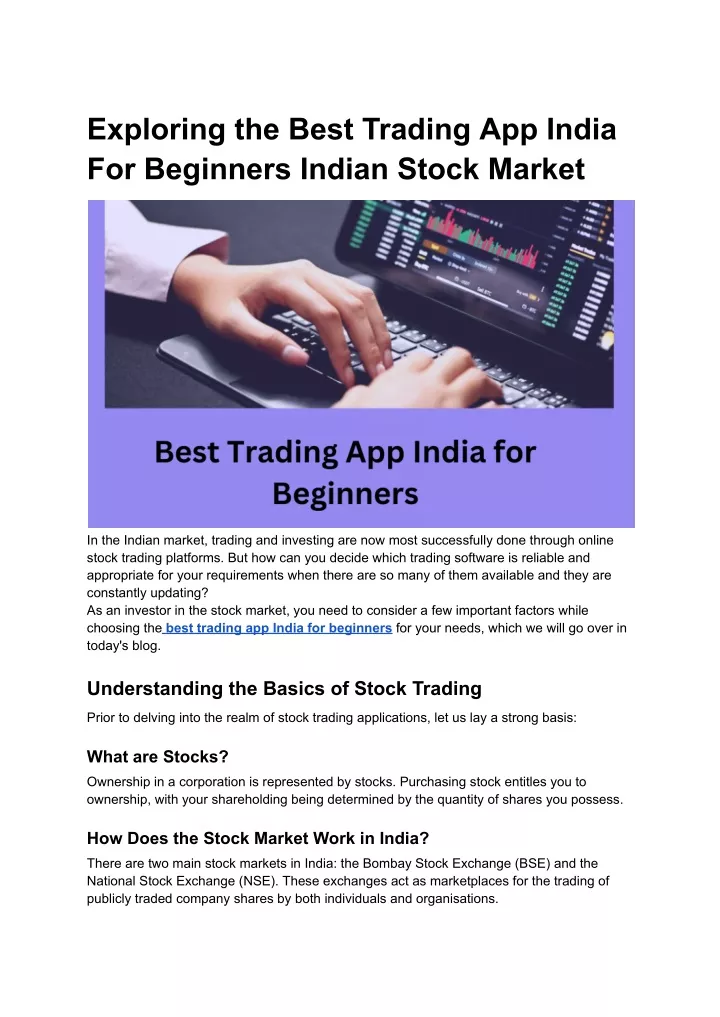 exploring the best trading app india