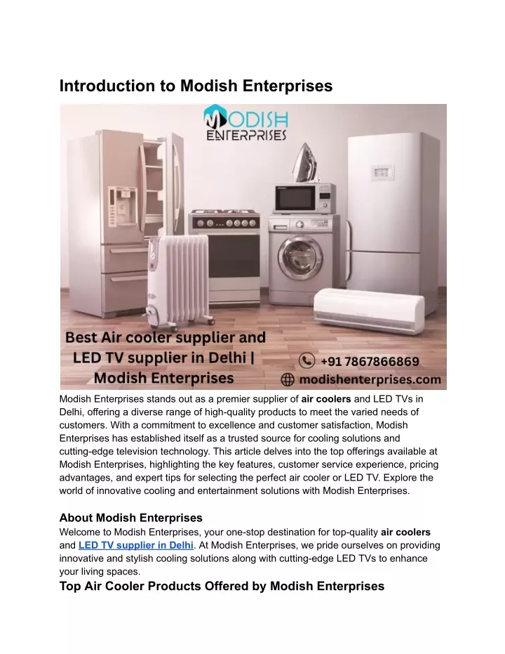 introduction to modish enterprises