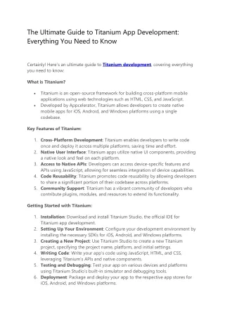 the ultimate guide to titanium app development