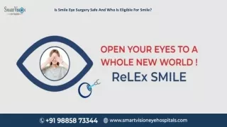 Is Smile Eye Surgery Safe And Who Is Eligible For Smile
