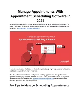 Manage Appointments With Appointment Scheduling Software in 2024