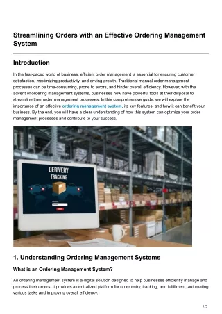 Streamlining Orders with an Effective Ordering Management System