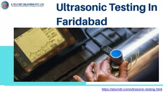 Ultrasonic Testing In Faridabad