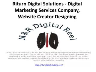 Riturn Digital Solutions, Digital marketing website, Best digital marketing