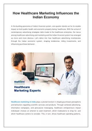 How Healthcare Marketing Influences the Indian Economy
