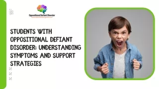 Students with Oppositional Defiant Disorder: Effective Strategies for ODD