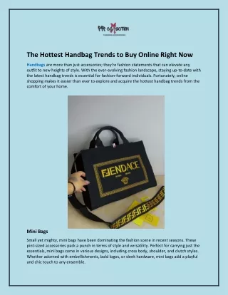 The Hottest Handbag Trends to Buy Online Right Now