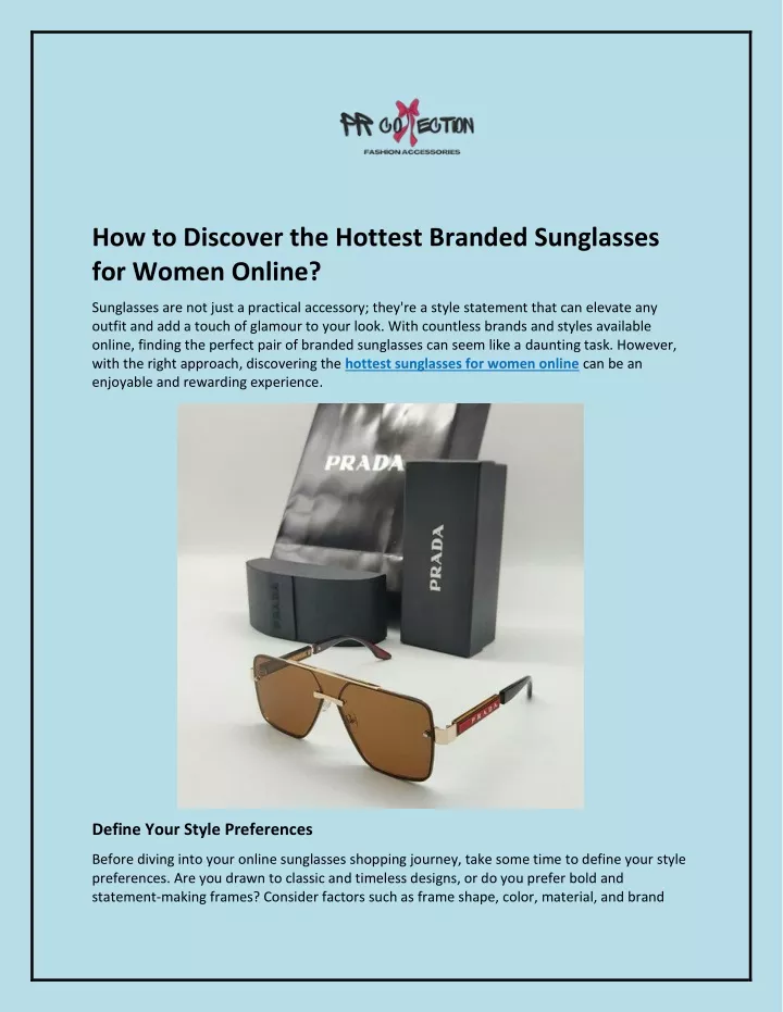 how to discover the hottest branded sunglasses