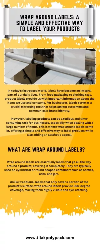 WRAP AROUND LABELS A SIMPLE AND EFFECTIVE WAY TO LABEL YOUR PRODUCTS