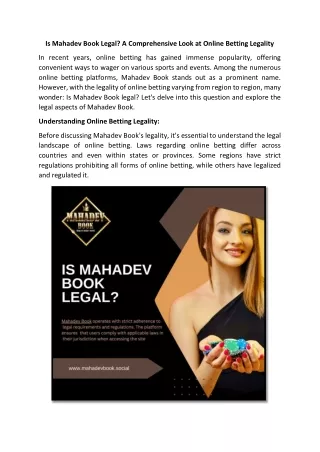 Is Mahadev Book Legal