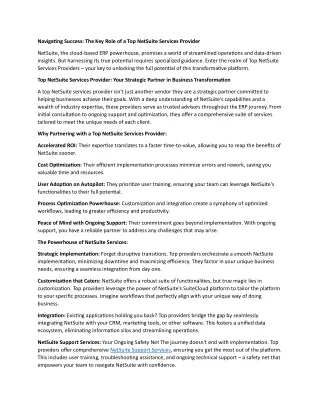 navigating success the key role of a top netsuite