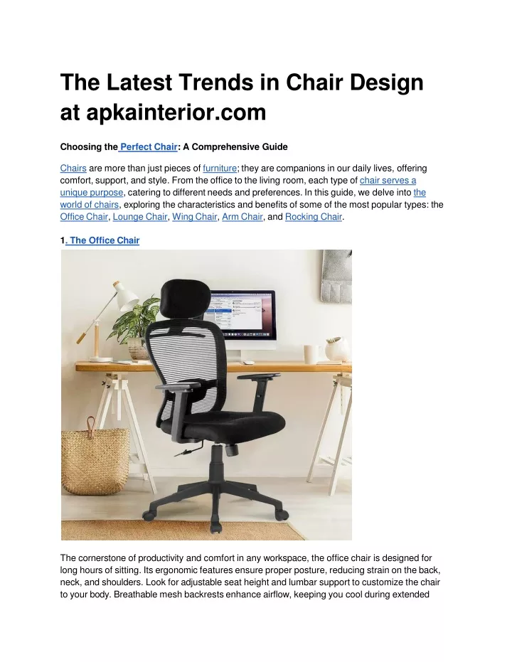 the latest trends in chair design at apkainterior com