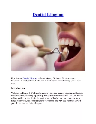 Dentist Islington