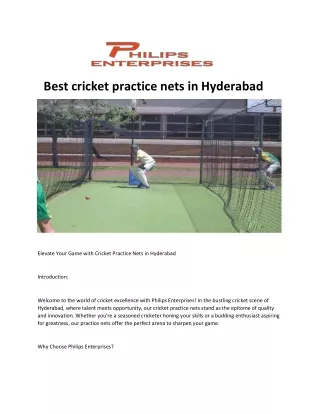 best cricket practice nets in Hyderabad