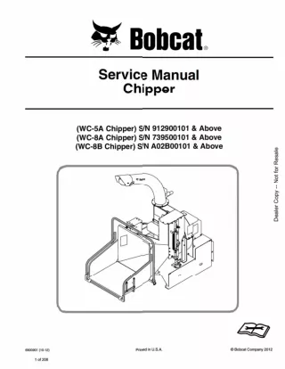 Bobcat Chipper Service Repair Manual Instant Download