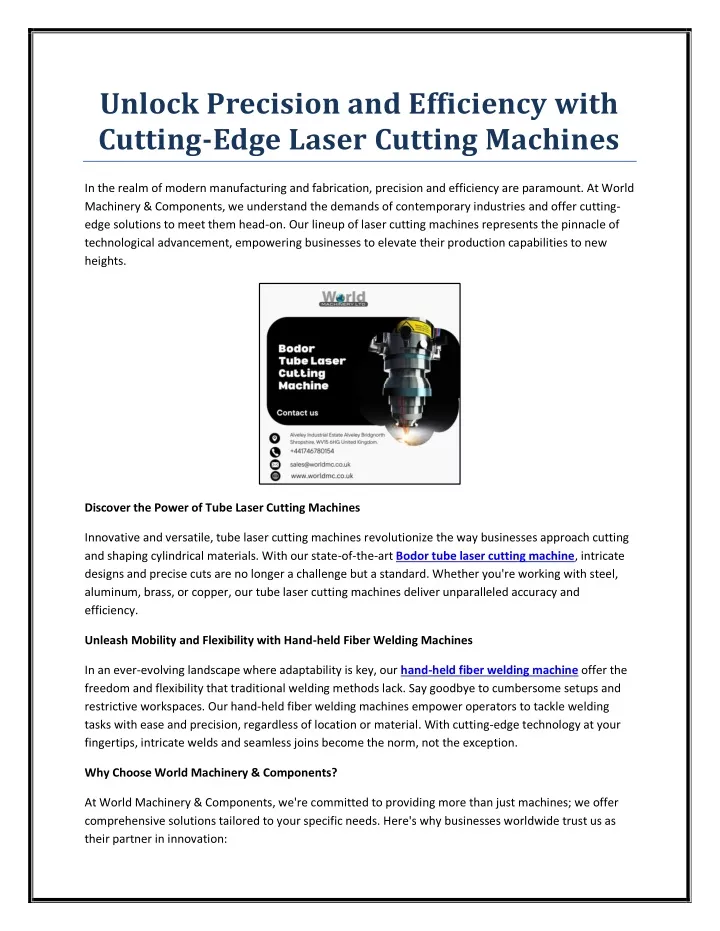unlock precision and efficiency with cutting edge