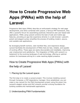 how to create progressive web apps pwas with