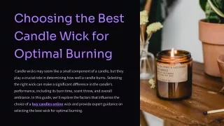 Choosing the Best Candle Wick for Optimal Burning