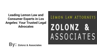 Lemon Law Experts Los Angeles CA
