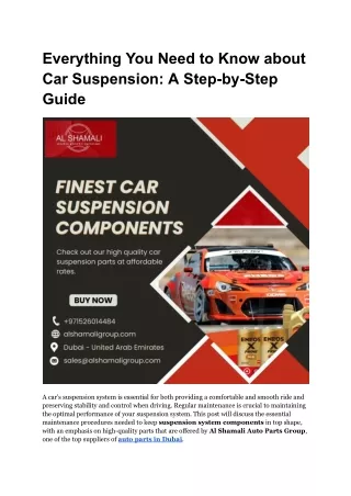 Everything You Need to Know about Car Suspension_ A Step-by-Step Guide
