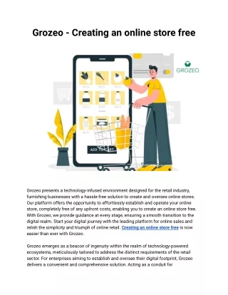 Grozeo - Creating an online store free