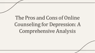 What are the advantages and limitations of online counseling for individuals seeking treatment for depression