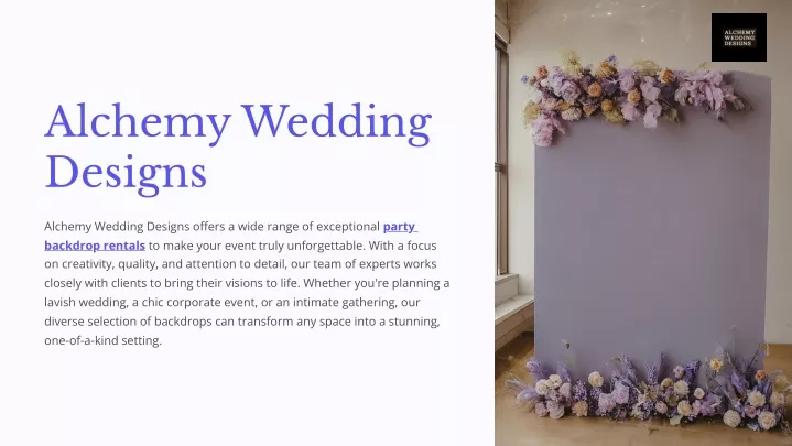 alchemy wedding designs